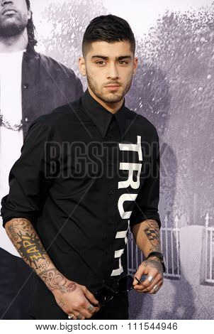 Zayn Malik at the Los Angeles premiere of 'Straight Outta Compton' held at the Microsoft Theatre in Los Angeles, USA on August 10, 2015. 