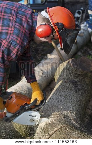 Man With Chainsaw