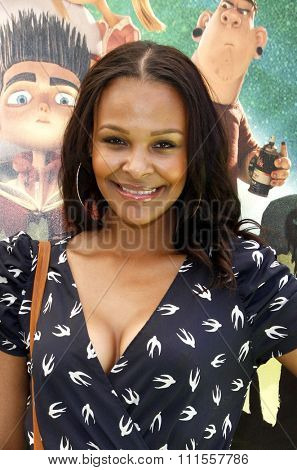 Samantha Mumba at the Los Angeles premiere of 'ParaNorman' held at the Universal CityWalk in Universal City, USA on August 5, 2012.