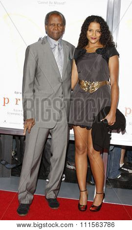 HOLLYWOOD, CA - NOVEMBER 01, 2009. Sidney Poitier and Sydney Tamiia Poitier at the AFI FEST 2009 Screening of 'Precious' held at the Grauman's Chinese Theater in Hollywood, USA on November 1, 2009.