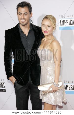 Scotty McKnight and Hayden Panettiere at the 40th American Music Awards held at the Nokia Theatre L.A. Live in Los Angeles, USA on November 18, 2012.