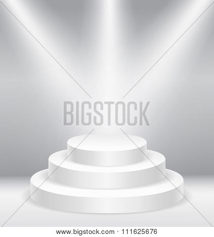 Illuminated round stage podium