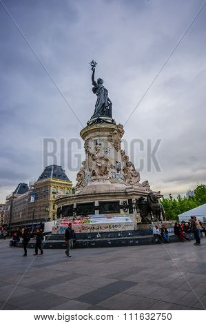 Marianne monument, Place de la Republique, Paris, France