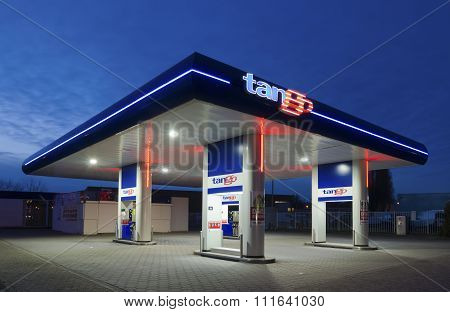 Gas Station At Night