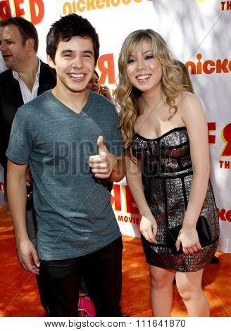 David Archuleta and Jennette McCurdy at the Los Angeles Premiere of 