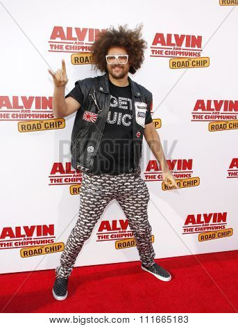 Redfoo at the Los Angeles premiere of 'Alvin And The Chipmunks: The Road Chip' held at the Zanuck Theater in Los Angeles, USA on December 12, 2015.
