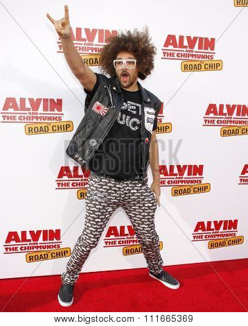 Redfoo at the Los Angeles premiere of 'Alvin And The Chipmunks: The Road Chip' held at the Zanuck Theater in Los Angeles, USA on December 12, 2015.