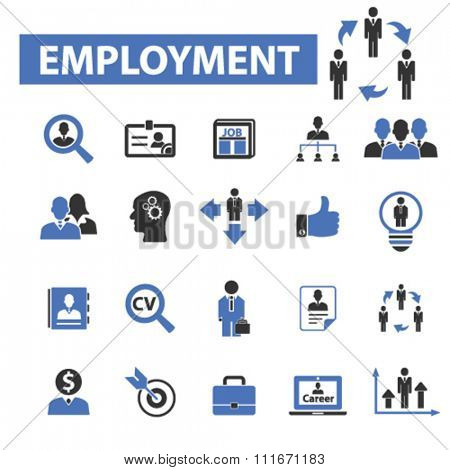 employment icon, employment agency, career path, career devlopment, human resources, job, cv icons set
