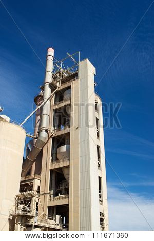 Exterior view of a cement factory, Morata de Jalon, Zaragoza province, Aragon, Spain.