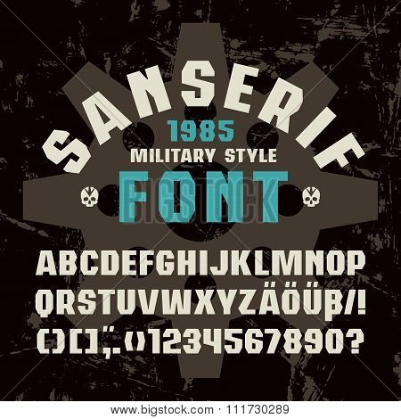 Sanserif Font In Military Style