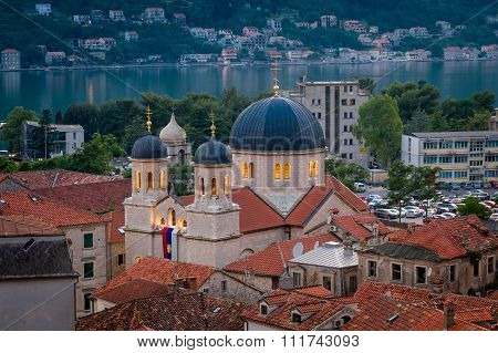 St Tryphon Catholic Cathedral of Kotor at night