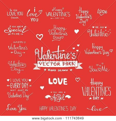 Happy Valentine's Day Hand Lettering set