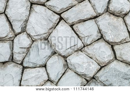 Closeup Old Stone Wall In The Garden Texture Background