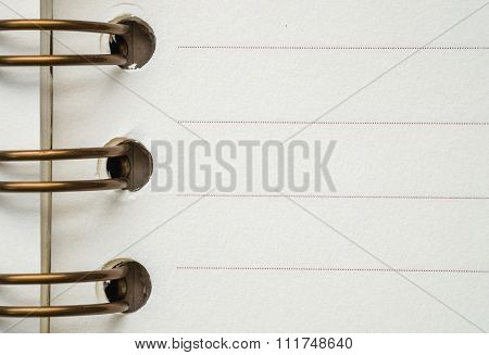 Closeup Paper Inside Of Notebook With Line Texture Background