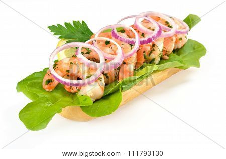 Sandwich with shrimps
