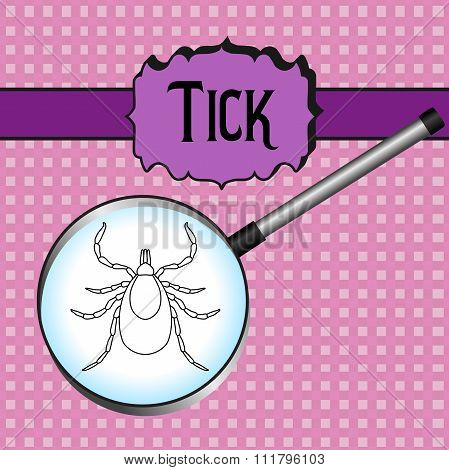 Tick parasite. Sketch of Tick. Mite. Tick isolated on white background. Tick Design for coloring boo