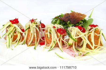 Fish rolls with herbs