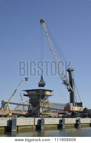 Crane Unloading Chemical Goods