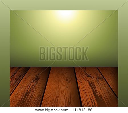 Wooden floor scene background, vector illustration.