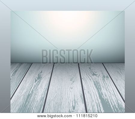 Wooden floor scene background, vector illustration.