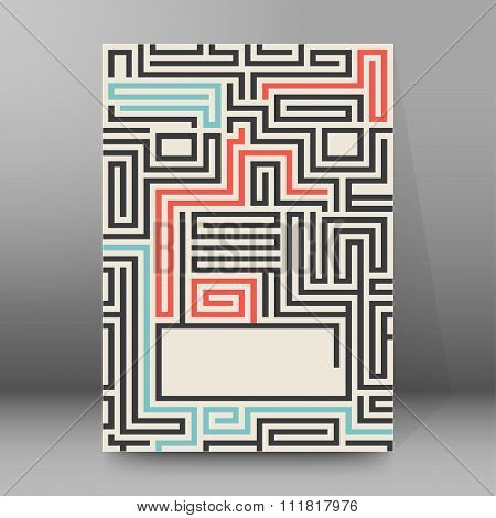 Maze Background Brochure Cover Page Layout