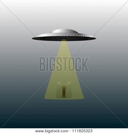 UFO and alien.