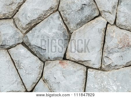 Closeup Old Stone Wall In The Garden Texture Background