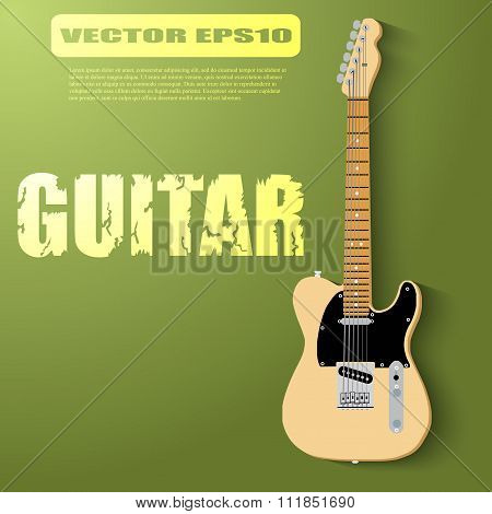 Isolated guitar, eps10 vector