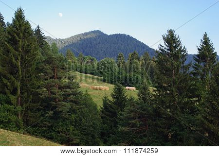 Bales Of Hay In The Mountains