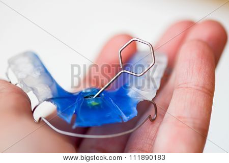Dental Blue Removable Brace Or Retainer For Teeth, Orthodontic
