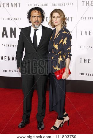 Maria Eladia Hagerman and Alejandro Gonzalez Inarritu at the Los Angeles premiere of 'The Revenant' held at the TCL Chinese Theatre in Hollywood, USA on December 16, 2015.