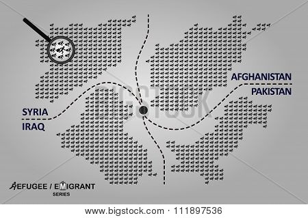 Map of refugee countries.