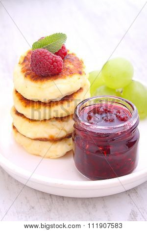 Ricotta Pancakes, Syrniki (cottage Cheese Pancakes, Fritters Of Cottage Cheese) Traditional Ukrainia