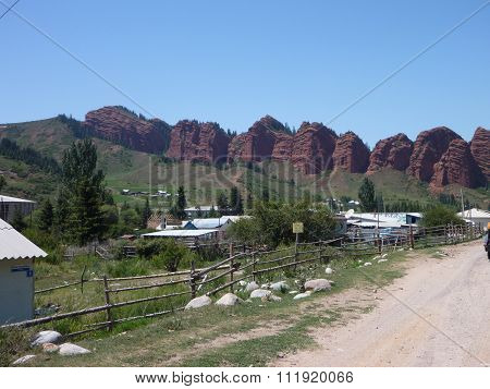 A Road To Jety Oguz Village In Kyrgyzstan
