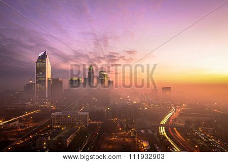 Foggy Charlotte, North Carolina Sunrise