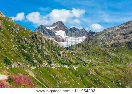 View To Steingletcher Mountain In Swiss Alps
