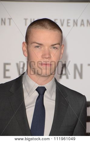 LOS ANGELES - DEC 16:  Will Poulter at the The Revenant Los Angeles Premiere at the TCL Chinese Theater on December 16, 2015 in Los Angeles, CA