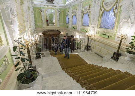 Nizhny Novgorod, Russia - 03.11.2015. The interior of  museum estate  Rukavishnikov
