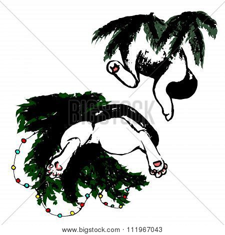 Kittens On A Christmas Tree Are Acting Up, Paws Cats (set)