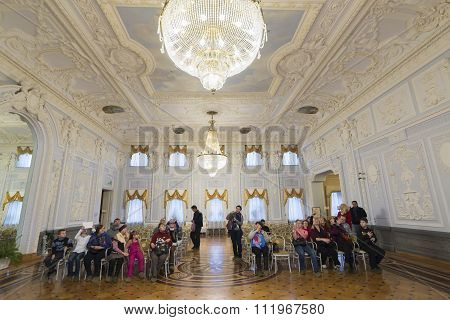 Nizhny Novgorod, Russia - 03.11.2015. Ballroom in  museum estate  Rukavishnikov