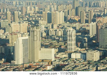 Aeriel View Of Tianjin City.
