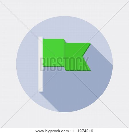 Flat design flag icon with long shadow