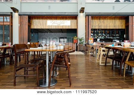 SINGAPORE - NOVEMBER 08, 2015: interior of The Shoppes at Marina Bay Sands. The Shoppes at Marina Bay Sands is one of Singapore's largest luxury shopping malls