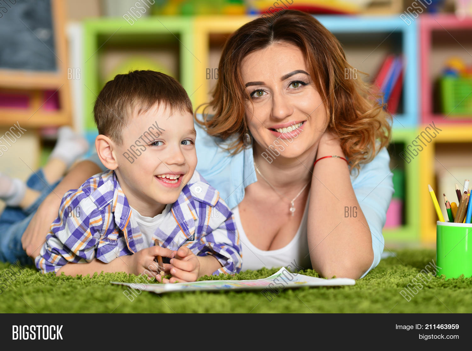 Mother Son Painting Image & Photo (Free Trial) | Bigstock