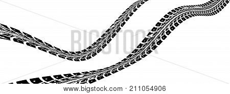 Tire Tracks Vector Illustration