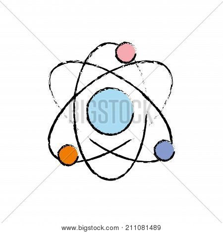 physics orbit atom to chemistry education vector illustration