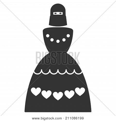 Muslim Bride flat vector illustration. An isolated icon on a white background.