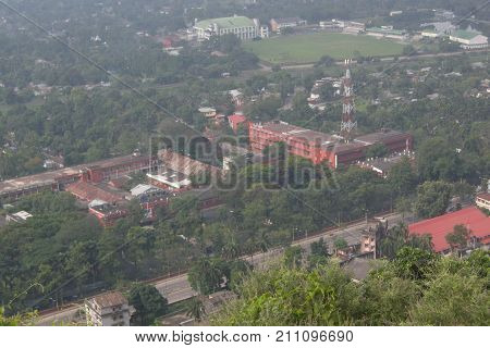 Top view of Guwahati city Assam North East India