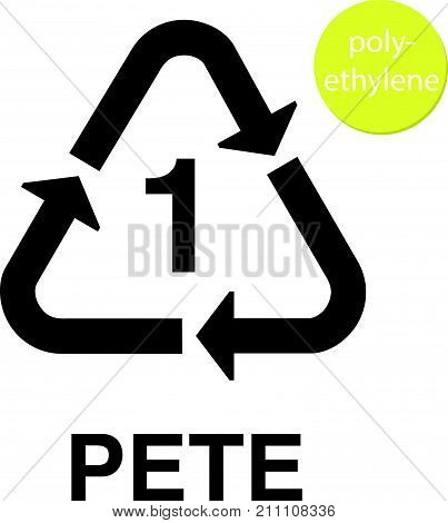 Plastic resin codes - 1 PETE polyethylene recycling code