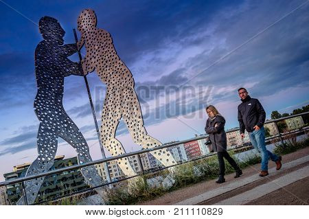 Berlin, Germany - September 20, 2015: The Molecule Men In Berlin, Germany